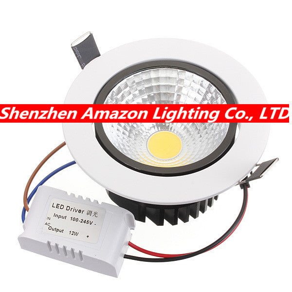 LED Downlight recessed LED COB Down Light with driver 85-265V 10 PCS 12W COB ceiling lights