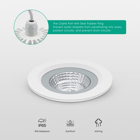 IP65 Waterproof Led Downlight 220V 110V Ceiling Lamp 12W Recessed Down light Round Led Panel Light 15W Spotlight Indoor Lights