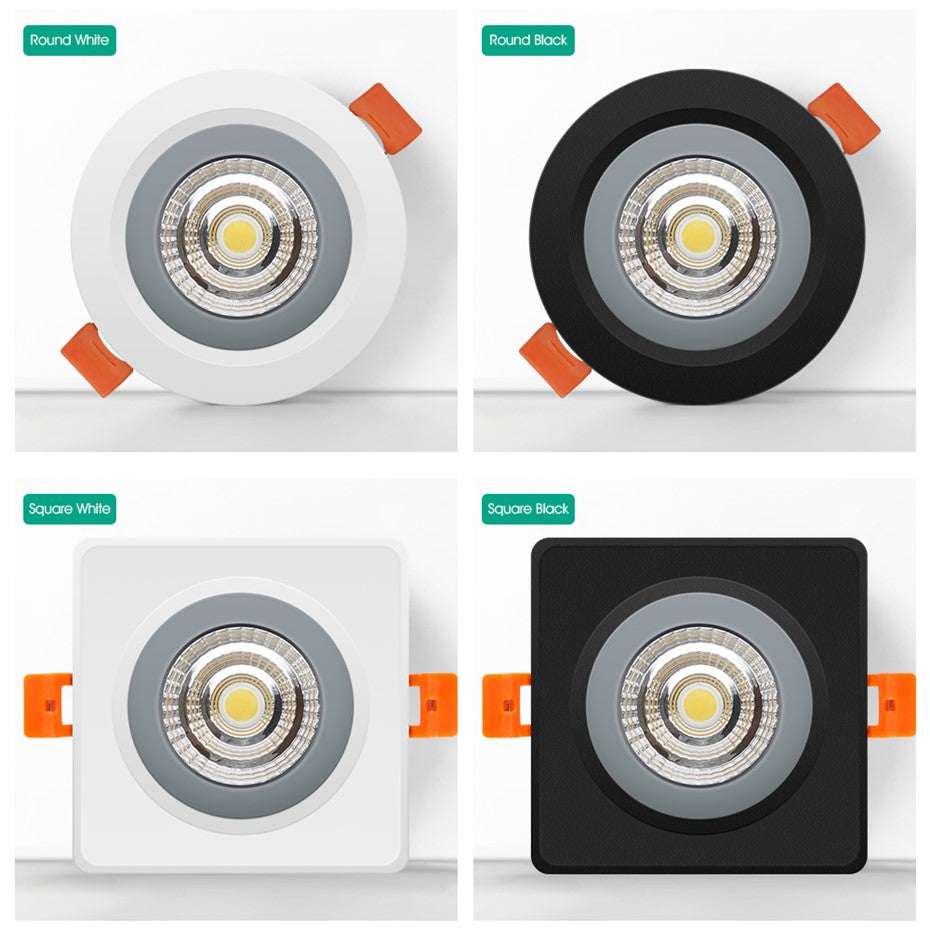 IP65 Waterproof Led Downlight 220V 110V Ceiling Lamp 12W Recessed Down light Round Led Panel Light 15W Spotlight Indoor Lights