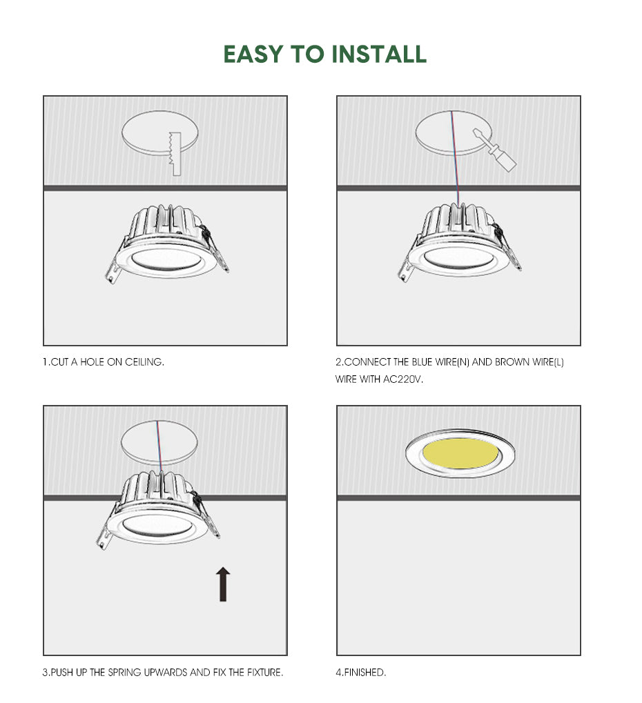 IP65 Waterproof Led Downlight 220V 110V Ceiling Lamp 12W Recessed Down light Round Led Panel Light 15W Spotlight Indoor Lights