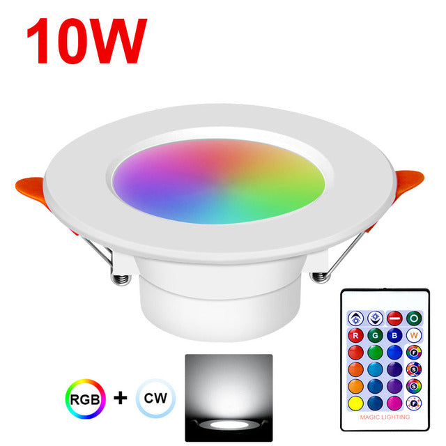 Spot Led Ceiling Lamp RGB 10W 15W Downlight Led Recessed Indoor Lighting 16 Colors Remote Control Plafond Spotlights