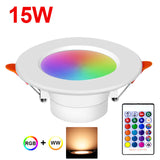 Spot Led Ceiling Lamp RGB 10W 15W Downlight Led Recessed Indoor Lighting 16 Colors Remote Control Plafond Spotlights