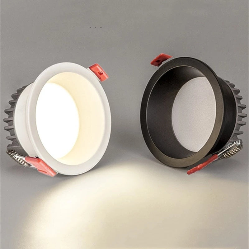 Dimmable Recessed Anti Glare LED Downlights 7W/9W/12W/15W/18W/24W LED Ceiling Spot Lights Background Lamps Indoor Lighting
