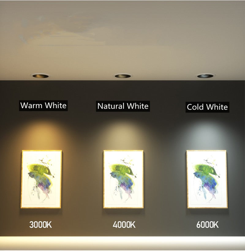 Dimmable Recessed Anti Glare LED Downlights 7W/9W/12W/15W/18W/24W LED Ceiling Spot Lights Background Lamps Indoor Lighting