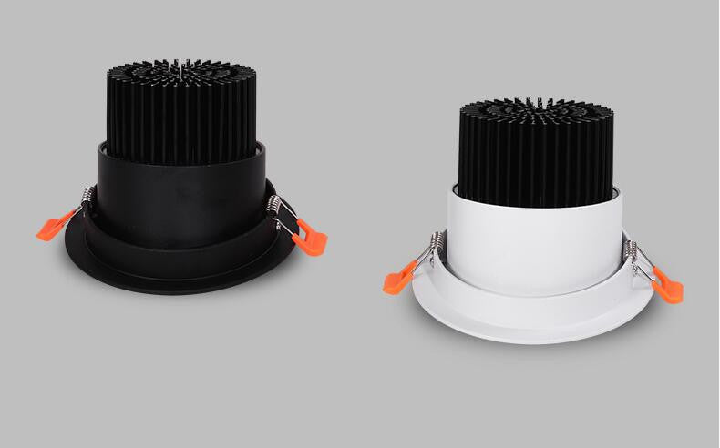 Dimmable recessed LED Downlights Angle Adjustable COB Ceiling Lamp Spot Lights 7w 9w 12w 15w 18w Rotating LED downlight AC85-265V