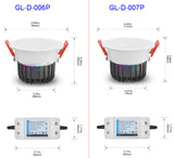 Zigbee 3.0 Pro RGB+CCT 6W 9W 12W LED Downlight IP44 IP54 Ceiling Light Compatible with Tuya APP RF Remote Voice Control