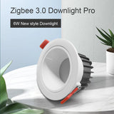 Zigbee 3.0 Pro RGB+CCT 6W 9W 12W LED Downlight IP44 IP54 Ceiling Light Compatible with Tuya APP RF Remote Voice Control