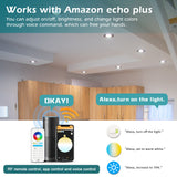 Zigbee 3.0 Pro RGB+CCT 6W 9W 12W LED Downlight IP44 IP54 Ceiling Light Compatible with Tuya APP RF Remote Voice Control