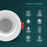 Zigbee 3.0 Pro RGB+CCT 6W 9W 12W LED Downlight IP44 IP54 Ceiling Light Compatible with Tuya APP RF Remote Voice Control