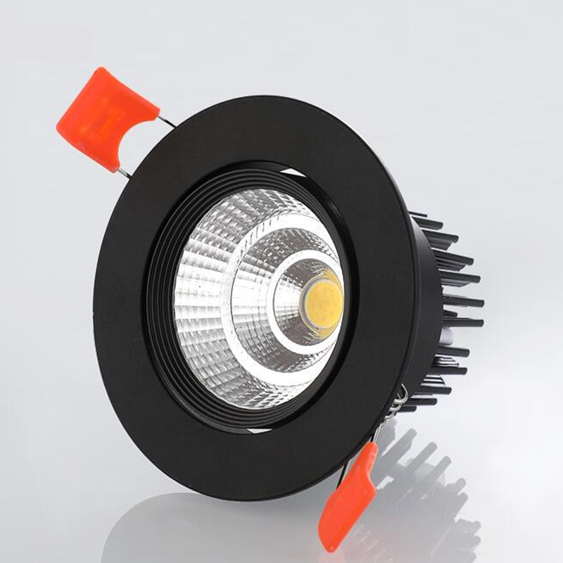 New Dimmable LED COB Spotlight Ceiling lamp AC85-265V 3W 5W 7W 9W 12W 15W Aluminum recessed downlights round led panel light