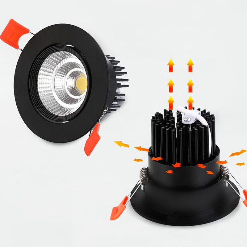 New Dimmable LED COB Spotlight Ceiling lamp AC85-265V 3W 5W 7W 9W 12W 15W Aluminum recessed downlights round led panel light