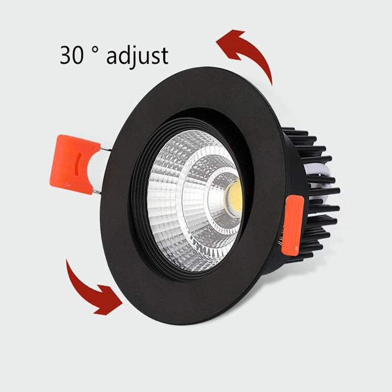 New Dimmable LED COB Spotlight Ceiling lamp AC85-265V 3W 5W 7W 9W 12W 15W Aluminum recessed downlights round led panel light