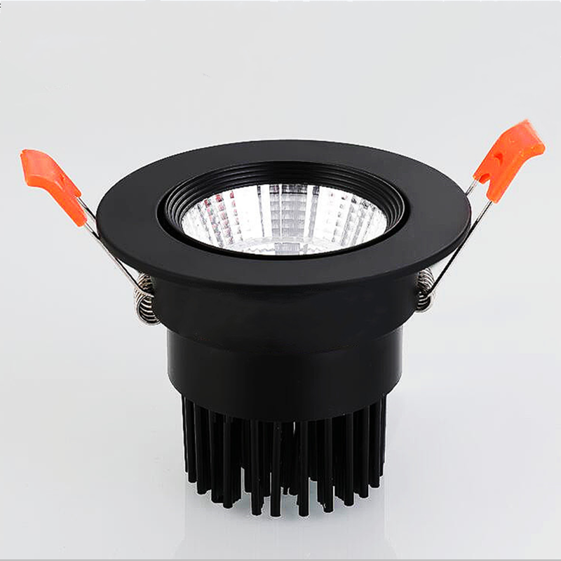 New Dimmable LED COB Spotlight Ceiling lamp AC85-265V 3W 5W 7W 9W 12W 15W Aluminum recessed downlights round led panel light