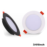 LED Downlight 3W 5W 7W 10w 15W 20W Aluminum 220v Recessed Spot Down Lamp 3/4/6Inch Bedroom Kitchen Indoor Decor Black White