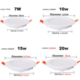 LED Downlight 3W 5W 7W 10w 15W 20W Aluminum 220v Recessed Spot Down Lamp 3/4/6Inch Bedroom Kitchen Indoor Decor Black White