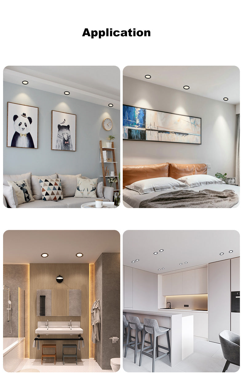 LED Downlight 3W 5W 7W 10w 15W 20W Aluminum 220v Recessed Spot Down Lamp 3/4/6Inch Bedroom Kitchen Indoor Decor Black White