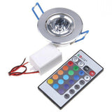 LED Light Bulbs Lamp 3W RGB 16 Colors Spot Light AC85-265V + IR Remote Control RGB LED Ceiling Downlight