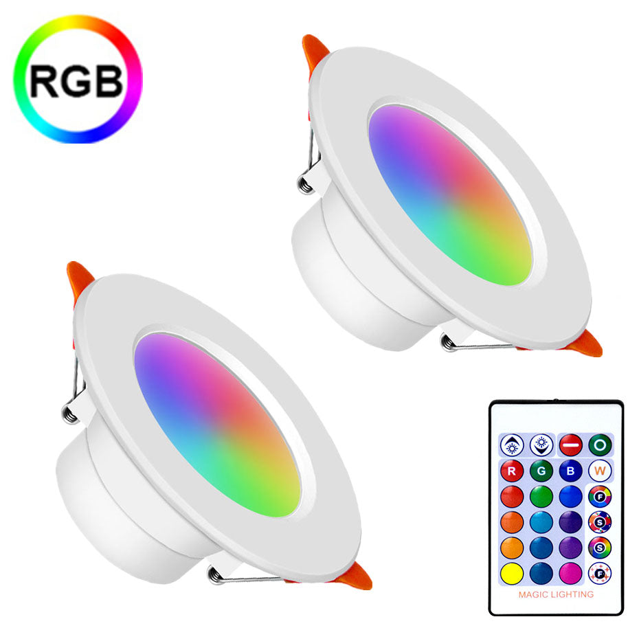 LED Spot Recessed Downlight Remote Control 10W 15W RGB 16 Colors Changing Ceiling Lamp Spotlights Indoor For Living Room Kitchen