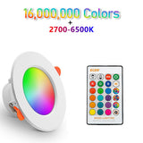 LED Spot Recessed Downlight Remote Control 10W 15W RGB 16 Colors Changing Ceiling Lamp Spotlights Indoor For Living Room Kitchen