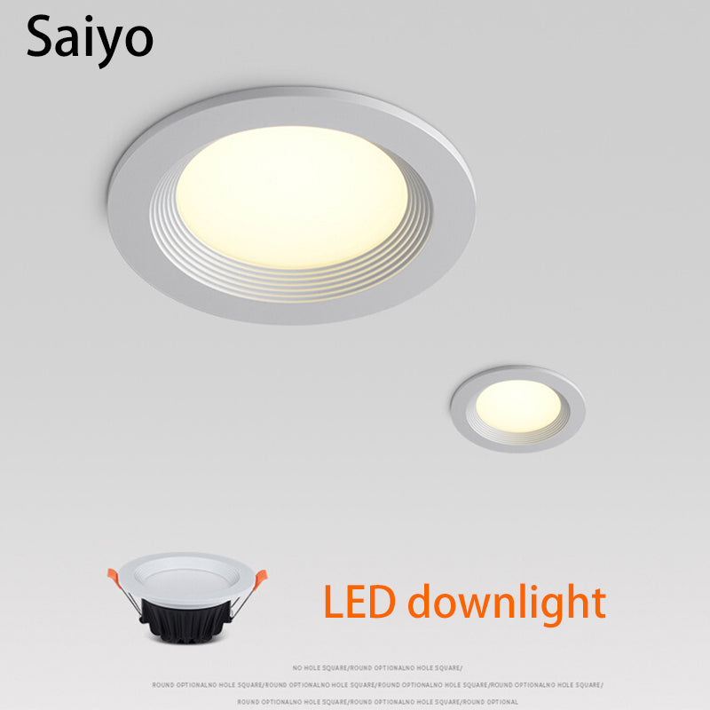 Saiyo Led Downlight 110V 220V Ceiling Light 3W 5W 7W 12W Aluminum Lamp Recessed Round Spot Lights For Kitchen Home Indoor Lighting