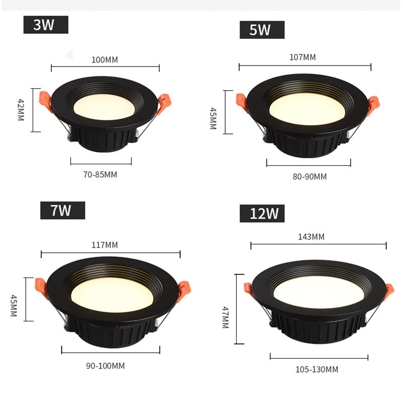 Saiyo Led Downlight 110V 220V Ceiling Light 3W 5W 7W 12W Aluminum Lamp Recessed Round Spot Lights For Kitchen Home Indoor Lighting