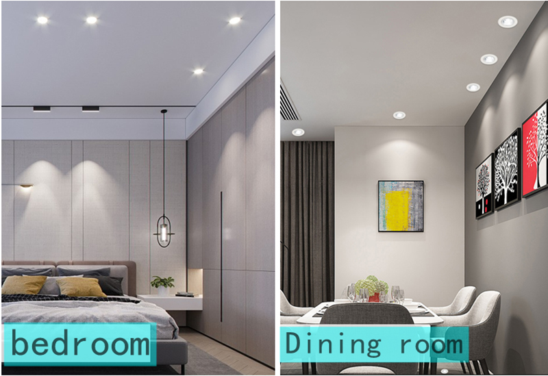 Dimmable LED downlight COB 5w 7w 12w AC220V ceiling light hotel living room bedroom kitchen LED lighting
