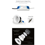 Miboxer 6W 12W Anti-glare RGB+CCT LED Downlight Work for 2.4G Remote Control &amp; APP Voice Control