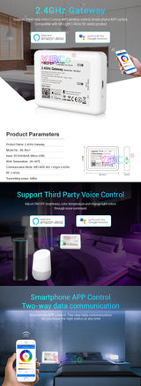 Miboxer 6W 12W Anti-glare RGB+CCT LED Downlight Work for 2.4G Remote Control &amp; APP Voice Control