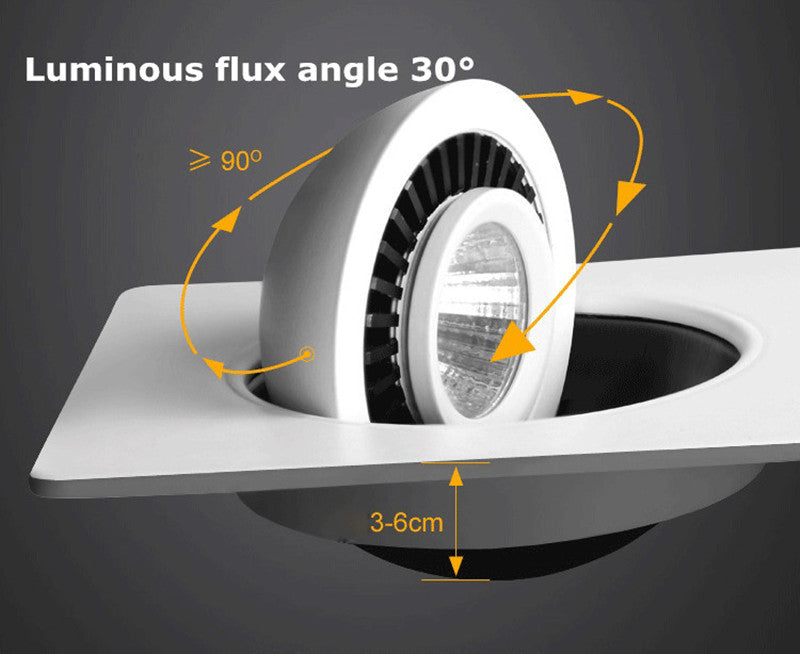 Dimmable 360 Angle Rotatable LED Recessed Downlight Epistar Chip 14W 18W 24W COB Spot Light Ceiling Lamp AC85~265V