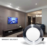 LED Downlight Ceiling silvery 3W 5W 7W 9W 12W 15W 18W Warm white cold white Bright silver led light AC 220V 230V 240V