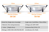 LED Downlight Ceiling silvery 3W 5W 7W 9W 12W 15W 18W Warm white cold white Bright silver led light AC 220V 230V 240V