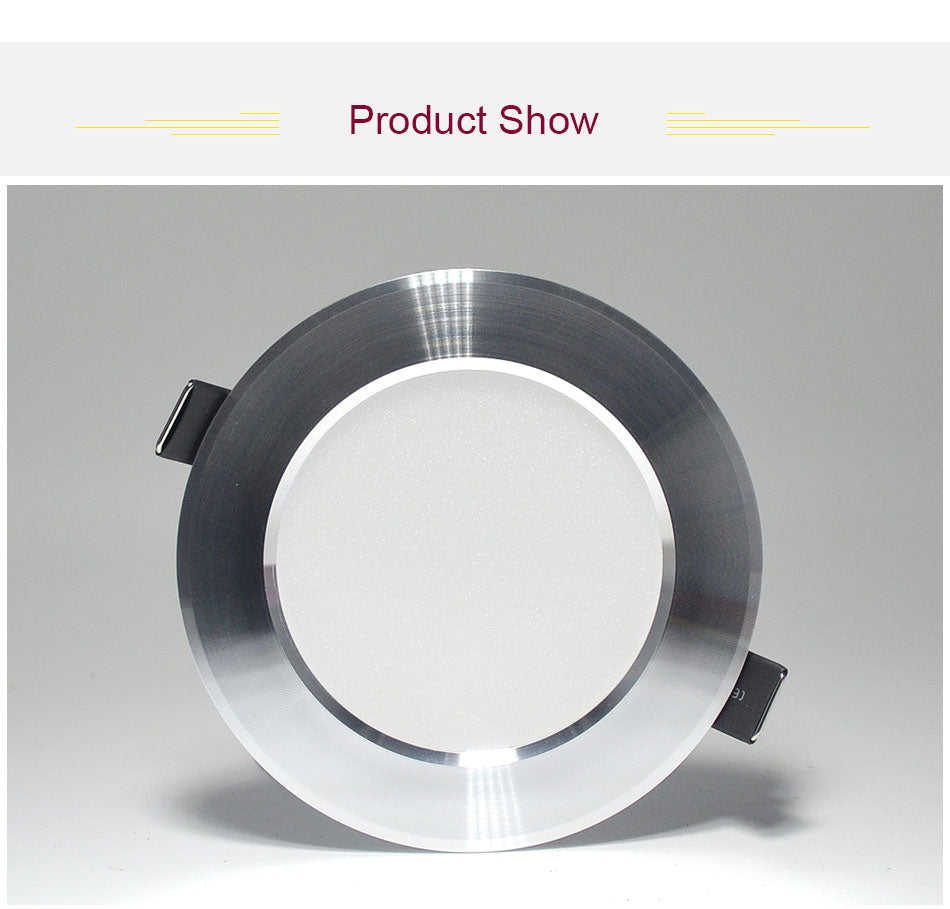 LED Downlight Ceiling silvery 3W 5W 7W 9W 12W 15W 18W Warm white cold white Bright silver led light AC 220V 230V 240V