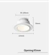 LED Borderless Downlight 12W 15W Replaceable Spot Lights Recessed Ceiling Lamp 85-265V For Home Shop Indoor Lighting
