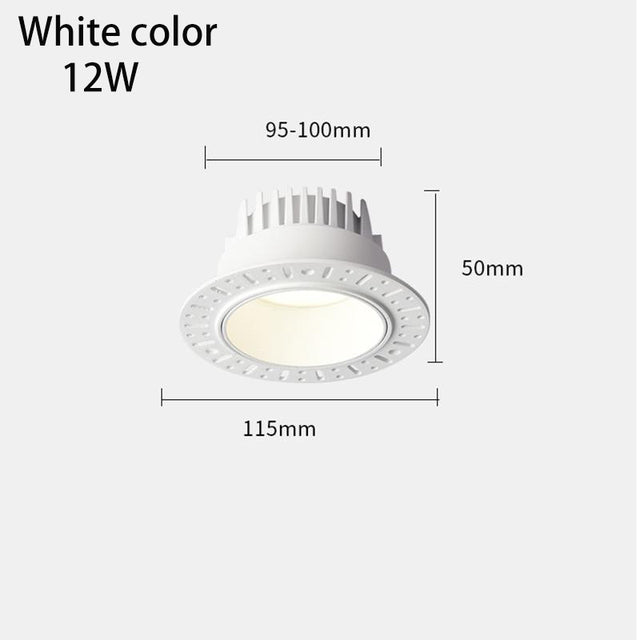LED Borderless Downlight 12W 15W Replaceable Spot Lights Recessed Ceiling Lamp 85-265V For Home Shop Indoor Lighting