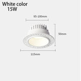 LED Borderless Downlight 12W 15W Replaceable Spot Lights Recessed Ceiling Lamp 85-265V For Home Shop Indoor Lighting