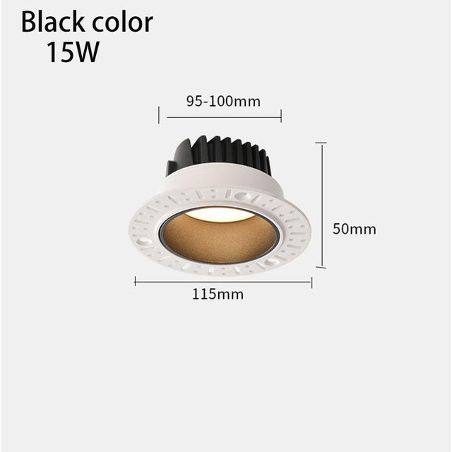 LED Borderless Downlight 12W 15W Replaceable Spot Lights Recessed Ceiling Lamp 85-265V For Home Shop Indoor Lighting