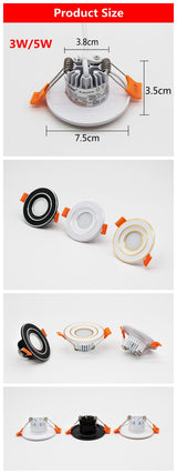 LED embedded round ceiling light 3w / 5w downlight AC/DC12V AC/DC24V white light / warm white light / neutral light
