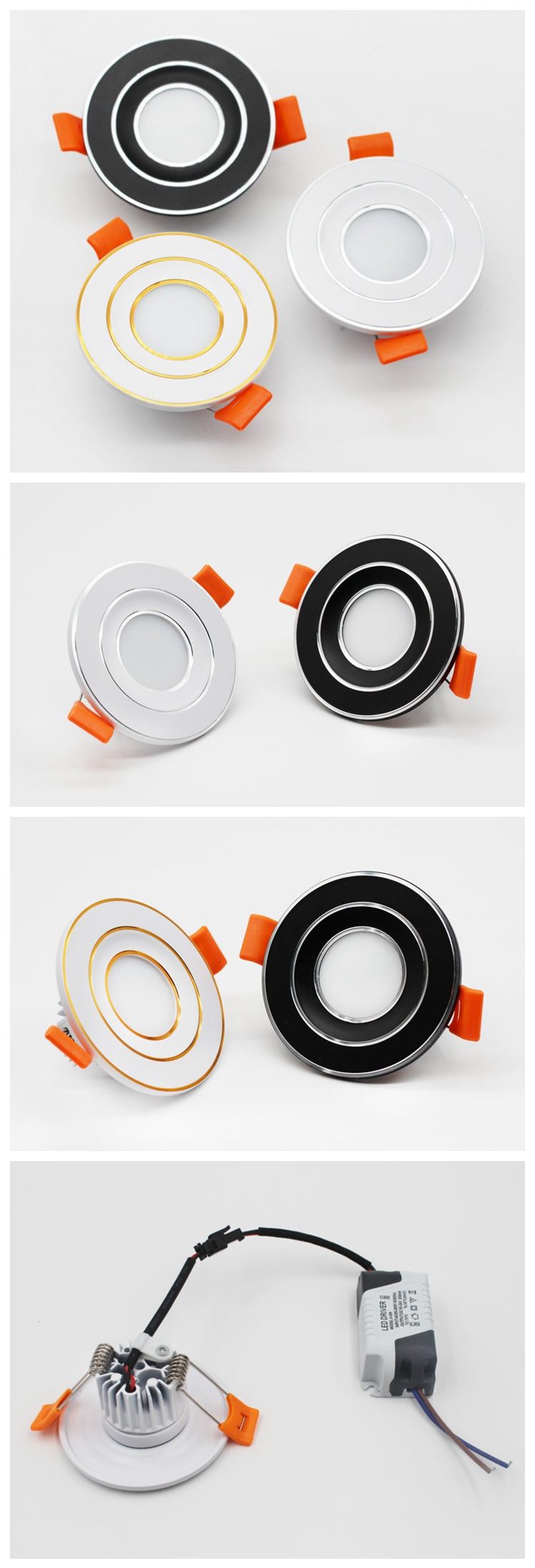 LED embedded round ceiling light 3w / 5w downlight AC/DC12V AC/DC24V white light / warm white light / neutral light