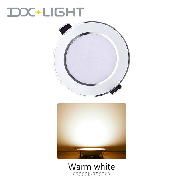 LED Downlight 220V Recessed Ceiling Lamp 5W 9W 12W 15W Tri-color light/white light/warm light 8PCS led Spotlight Indoor lighting