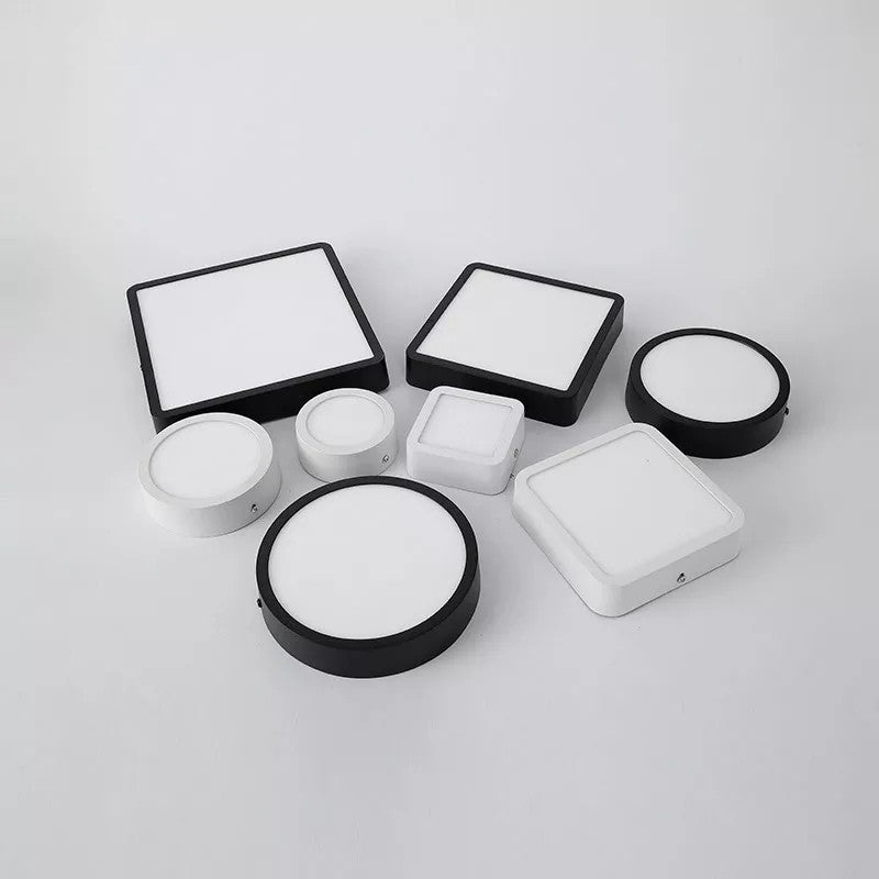 Black LED Panel Light 6W 9w 12W 18W 24w Surface Mounted LED Ceiling Lights AC85-265V Square Round LED Downlight