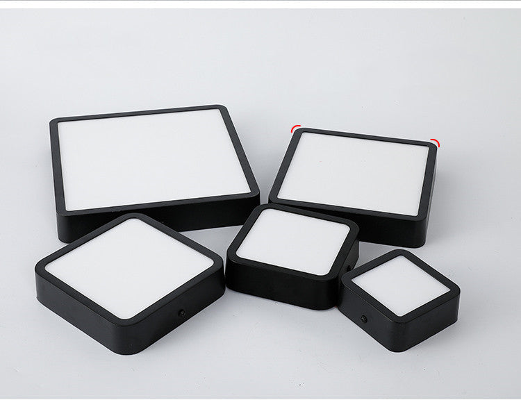 Black LED Panel Light 6W 9w 12W 18W 24w Surface Mounted LED Ceiling Lights AC85-265V Square Round LED Downlight