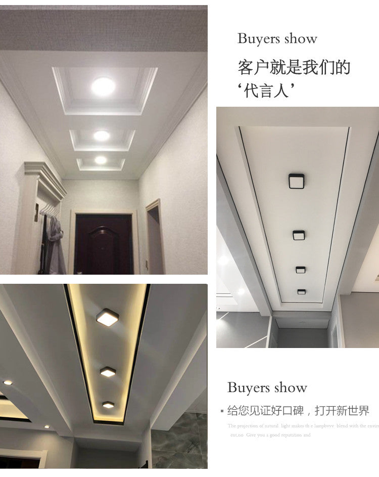 Black LED Panel Light 6W 9w 12W 18W 24w Surface Mounted LED Ceiling Lights AC85-265V Square Round LED Downlight