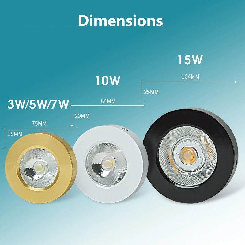 Ultra-thin LED downlight, ceiling spotlight, AC110-240V, cabinet, indoor lighting, warm white and cool white, 3W 5W 7W 10W 15W COB
