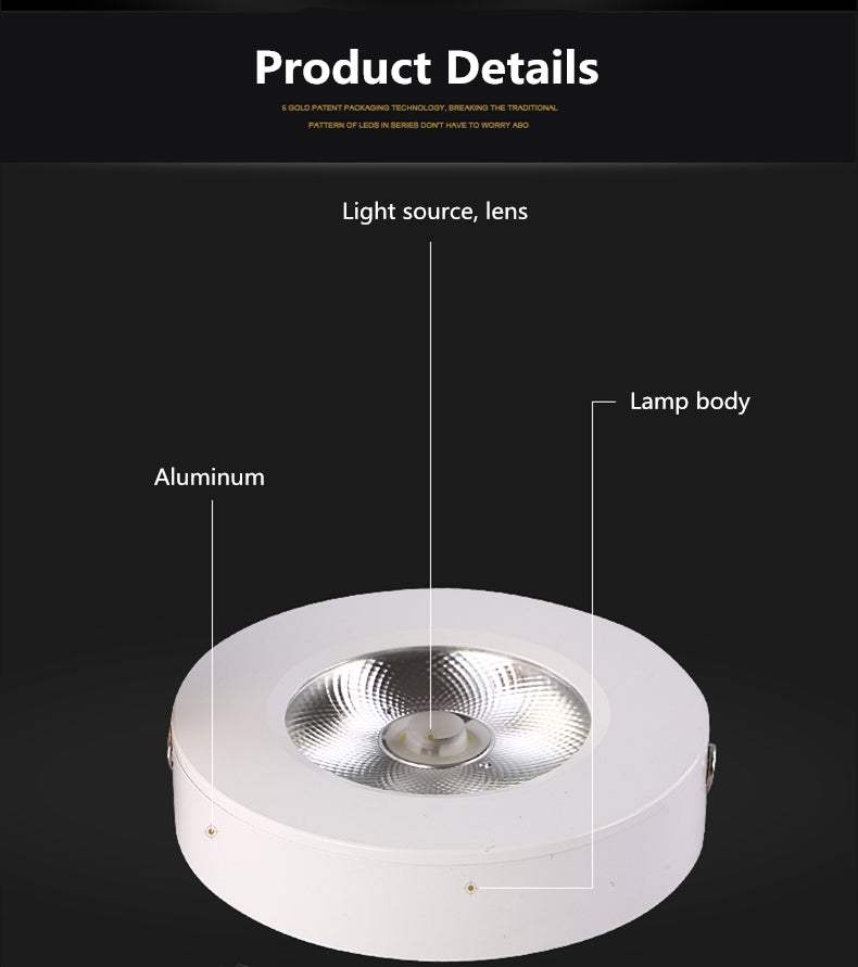 Ultra-thin LED downlight, ceiling spotlight, AC110-240V, cabinet, indoor lighting, warm white and cool white, 3W 5W 7W 10W 15W COB
