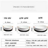 Frameless 3 Light Temperature Anti Glare Recessed Downlight 7W 10W 12W 15W 24W Round LED Ceiling Spot Light Pic Background
