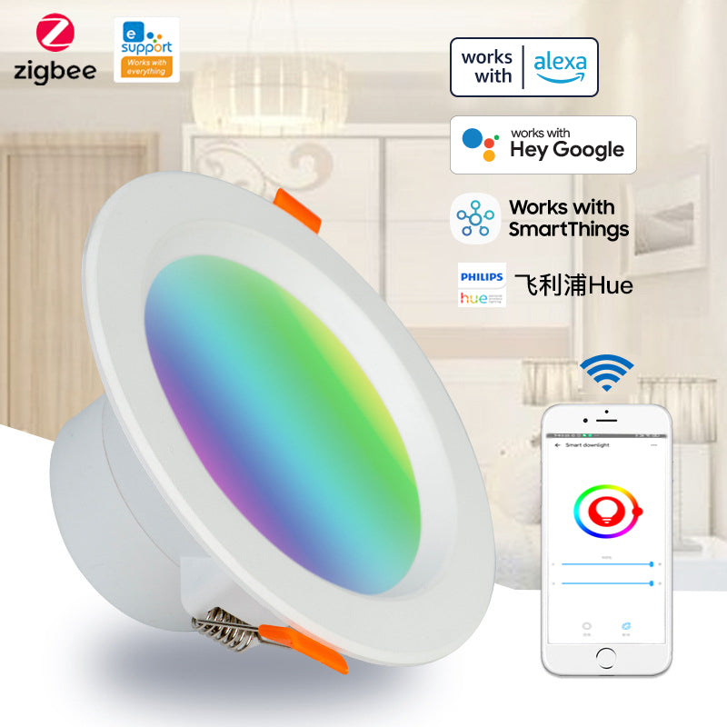 EWeLink Zigbee 3.0 Smart Downlight RGBCW Led Recessed Ceiling Dimming Spot Light Voice Control Work With Alexa Google Home