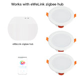 EWeLink Zigbee 3.0 Smart Downlight RGBCW Led Recessed Ceiling Dimming Spot Light Voice Control Work With Alexa Google Home