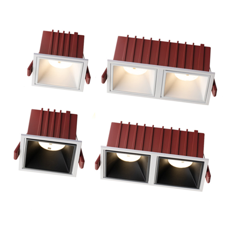 Dimmable 7W12W14W 24W Square Frameless NO Dazzling COB Recessed Downlight LED Ceiling Spot Light for Bedroom Living Room Kitchen