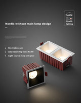 Dimmable 7W12W14W 24W Square Frameless NO Dazzling COB Recessed Downlight LED Ceiling Spot Light for Bedroom Living Room Kitchen