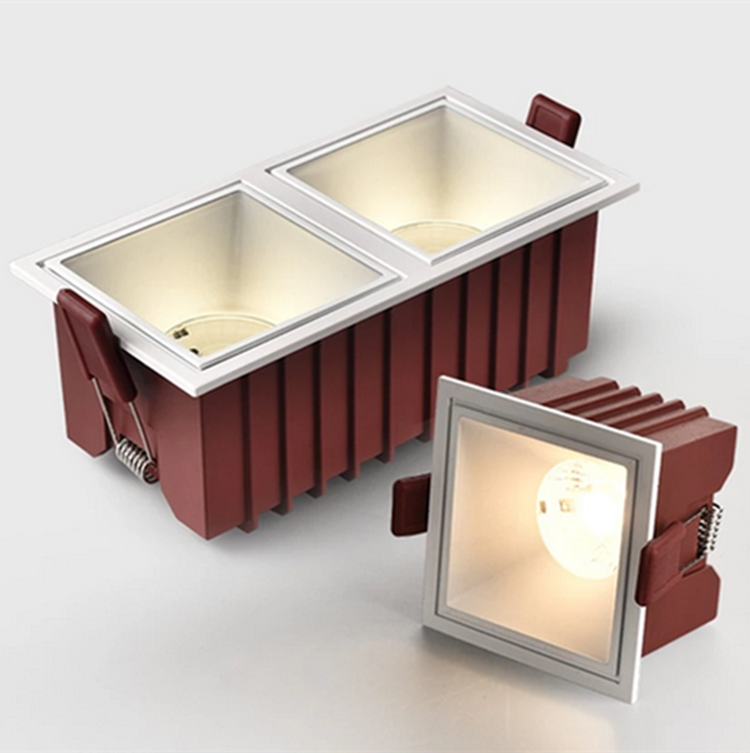 Dimmable 7W12W14W 24W Square Frameless NO Dazzling COB Recessed Downlight LED Ceiling Spot Light for Bedroom Living Room Kitchen